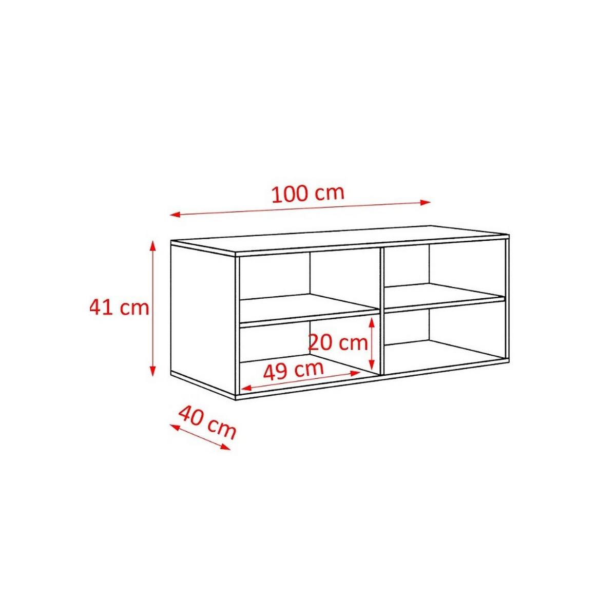 LOWBOARD CAVA 100/41/40 cm, Hängender TV-Schrank Schwarz / Eichefarben - Eichefarben/Schwarz, Holzwerkstoff (100/41/40cm) - MASSENO
