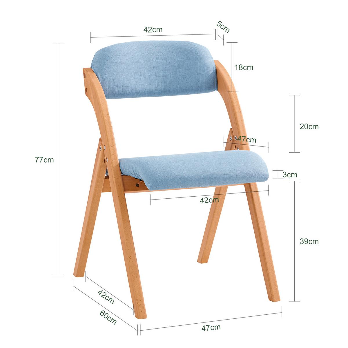 KLAPPSTUHL Blau - Blau, Holz (47/93/8cm) - SoBuy