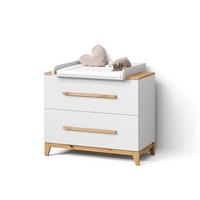 WICKELKOMMODE Mailo Weiß/Artisan mit 2 Schubladen - Weiß/Eiche Artisan, Holzwerkstoff (108/98/70cm) - Livinity®