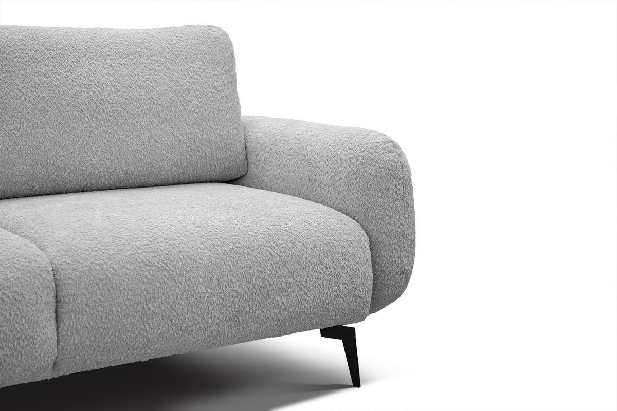 SOFA FEBE 3-Sitzer, hellgrau - Hellgrau/Schwarz, Holz/Textil (190/82/96cm) - Wozimo