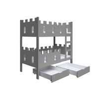 ETAGENBETT AVALON mit Bettkasten 75x160 cm Grau - Grau, Holz (75/160cm) - MASSENO