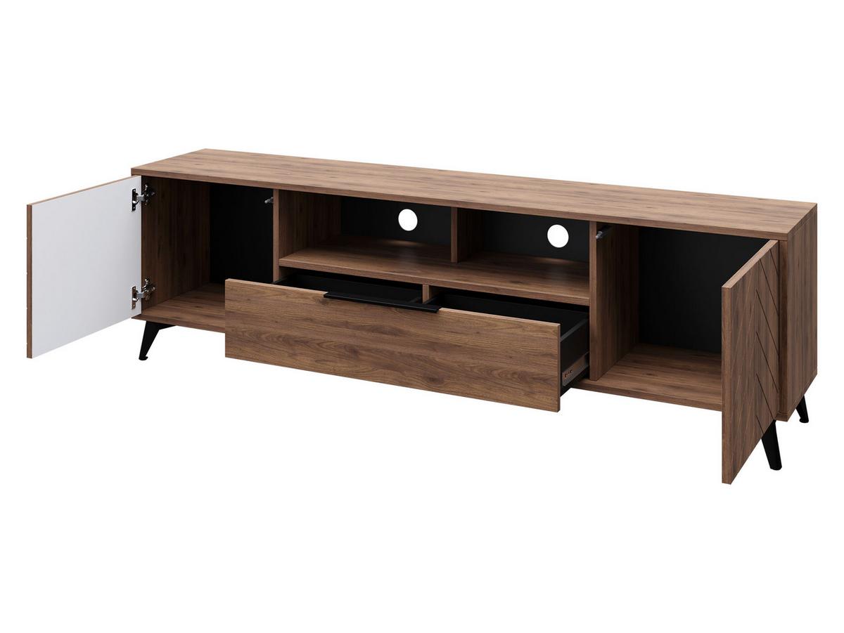 TV-ELEMENT Xylix Bis 2D1SZ - Nussbaumfarben/Schwarz, Holzwerkstoff/Metall (204/60/40cm) - MIRJAN24