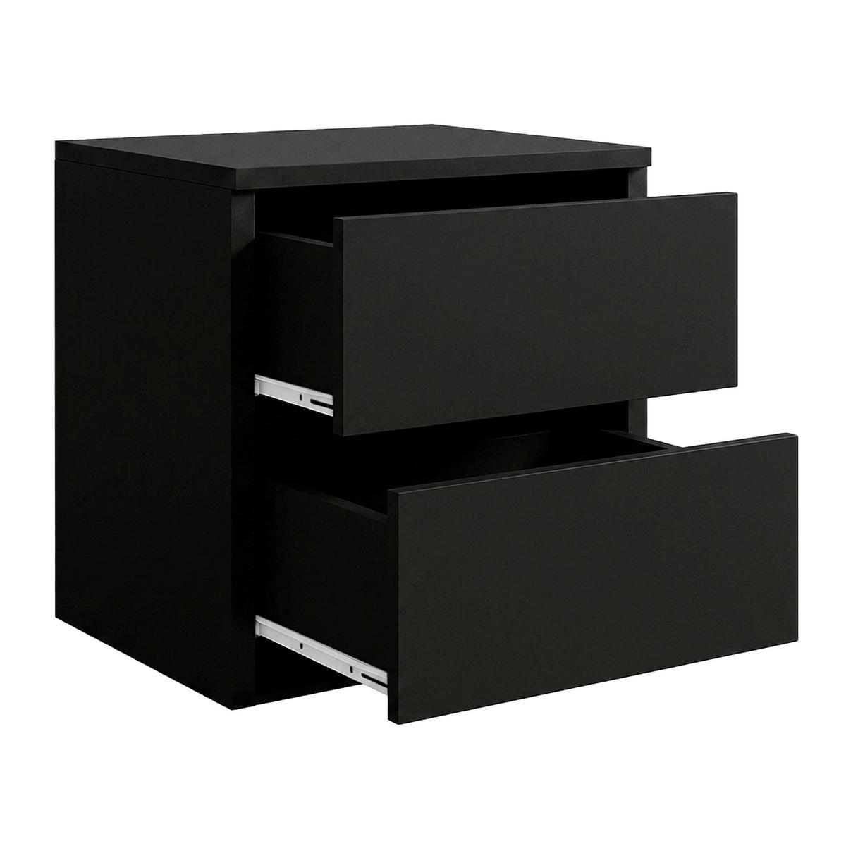 SCHWEBETÜRENSCHRANK Hela mit 2 Türen und Schubkasteneinsätzen, 180 cm, Schwarz - Schwarz, Holzwerkstoff (180/205/60cm) - Beautysofa