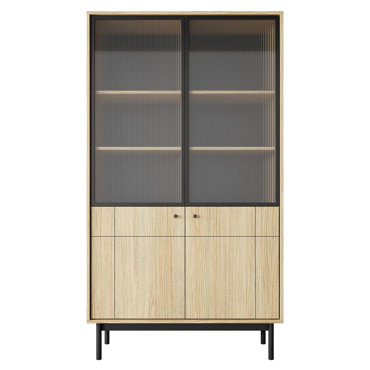 VITRINE GIAPPONESE 184,6 / 103,4 cm in Eichefarben - Eichefarben, Holzwerkstoff (103.4/184.6/39cm) - MASSENO