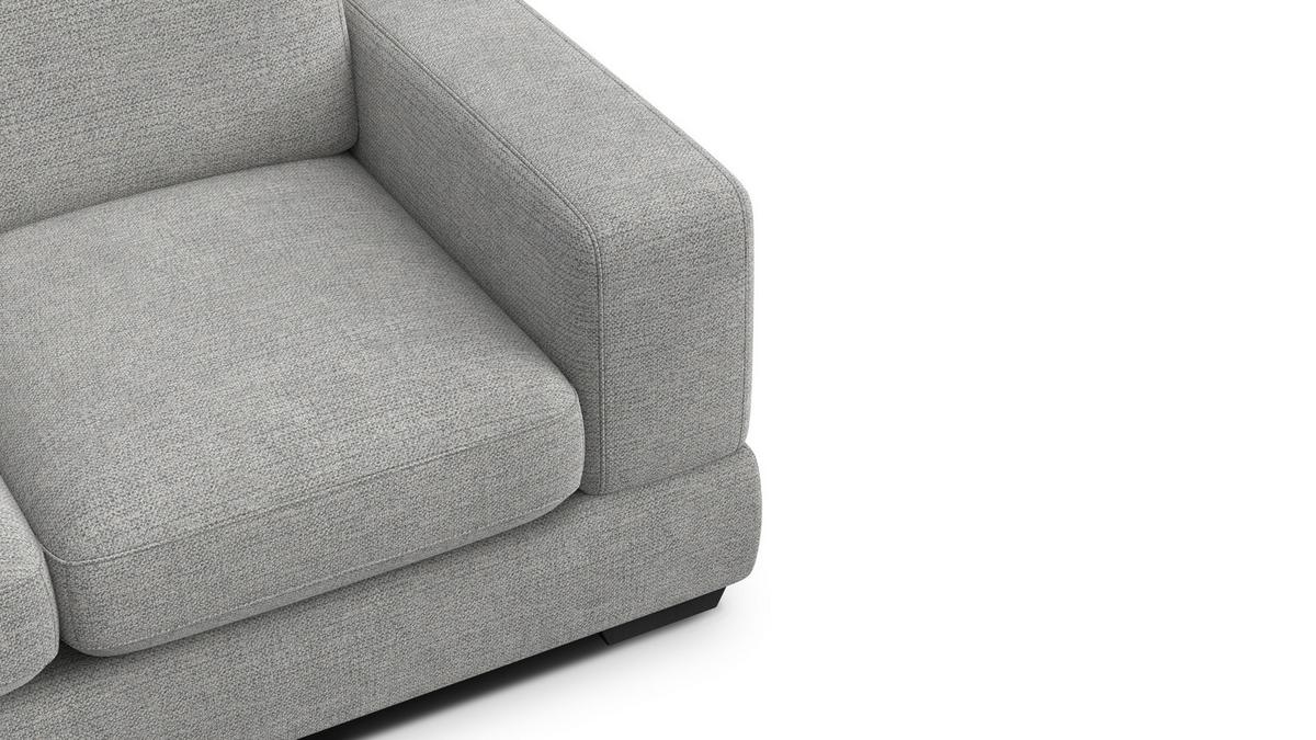 SOFA OTTO 2-Sitzer, grau - Schwarz/Grau, Holz/Textil (171/89/98cm) - Wozimo