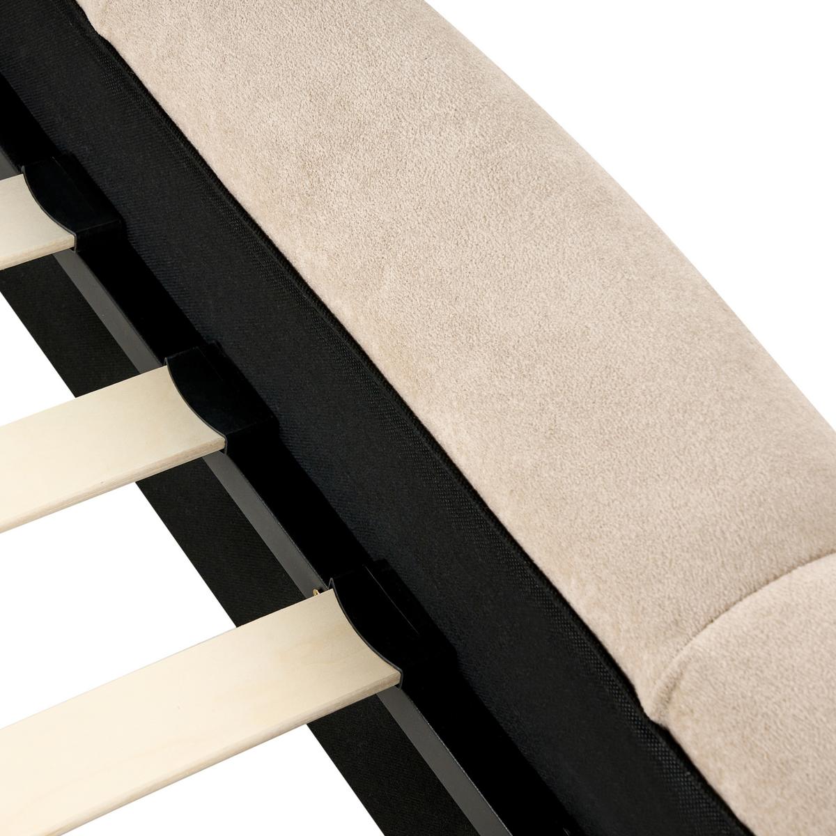 BETT mit Lattenrost 160/200 cm Stoff Taupe Orville - Taupe, Textil (160/200cm) - Beliani