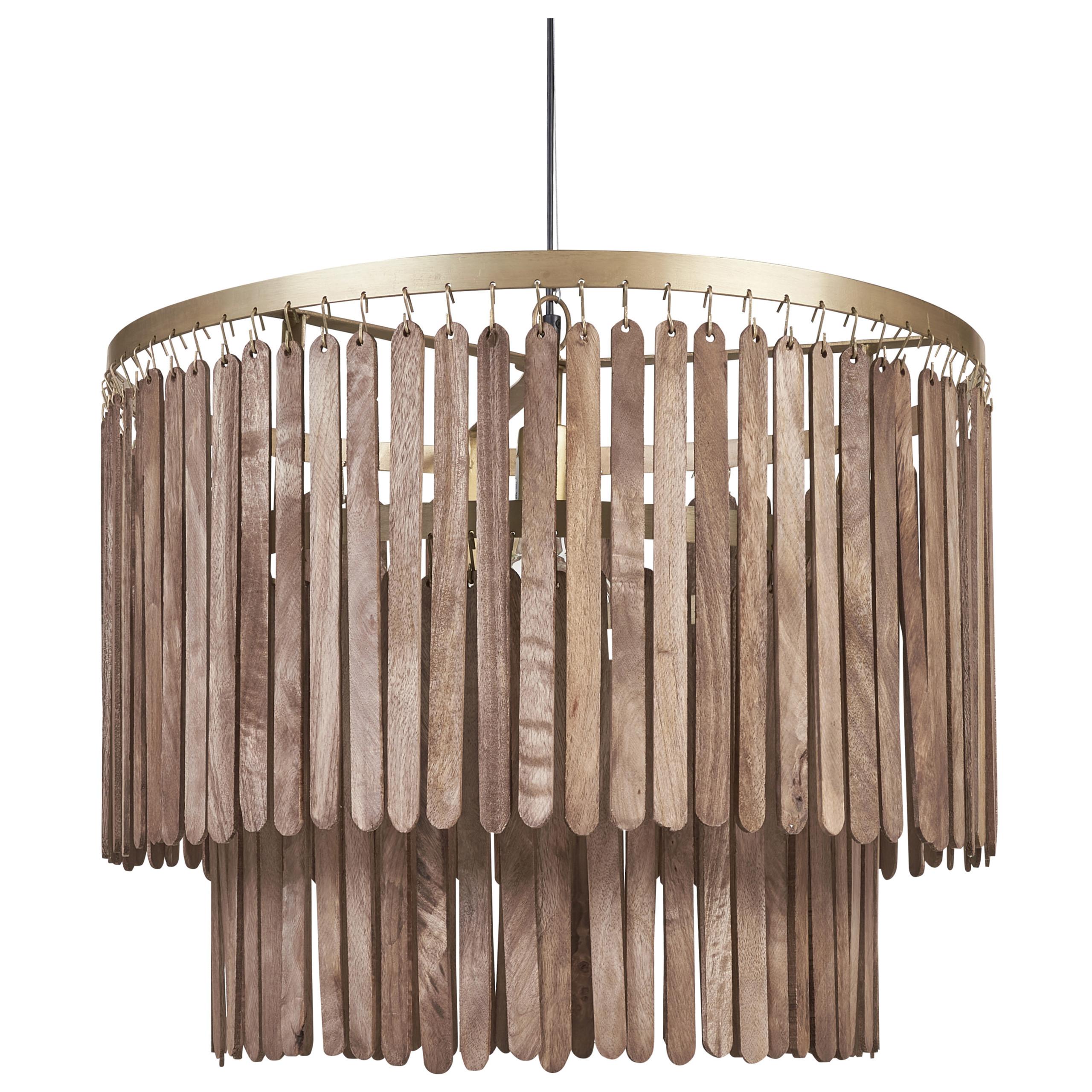 HÄNGELEUCHTE Kaveri 60/60/146 cm - Dunkelbraun, Holz (60/60/146cm) - Beliani