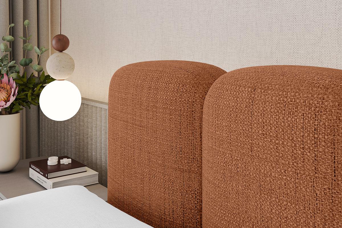 BOXBETT mit Matratze H4 - NINA - 180x200 cm - Apricot - Orange, Holzwerkstoff (180/200cm) - ALTDECOR