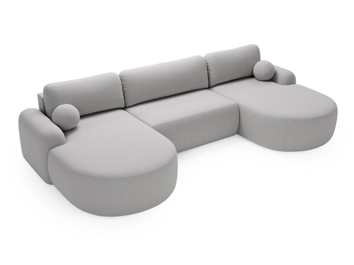 ECKSOFA Aurio U Bouclé-Stoff Grau - Schwarz/Grau, Kunststoff/Textil (347/177cm) - Graingold