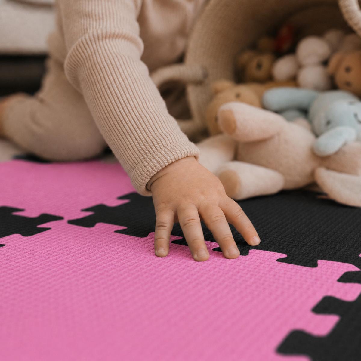 SPIELMATTE ab Null - 270/90 cm Puzzlematte Schwarz - Multicolor, Kunststoff (30/30cm) - Littletom