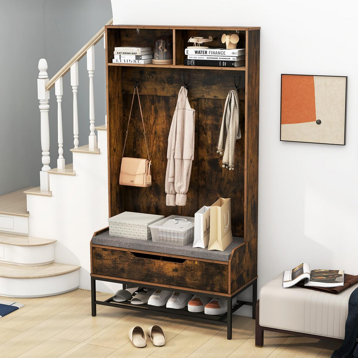 GARDEROBENSTÄNDER Braun - Braun, Holz (90/170/38.5cm) - COSTWAY
