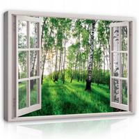 LEINWANDBILD Wald Natur Bilder Modern 100x70 - Multicolor, Holzwerkstoff (100/70cm) - Wallarena