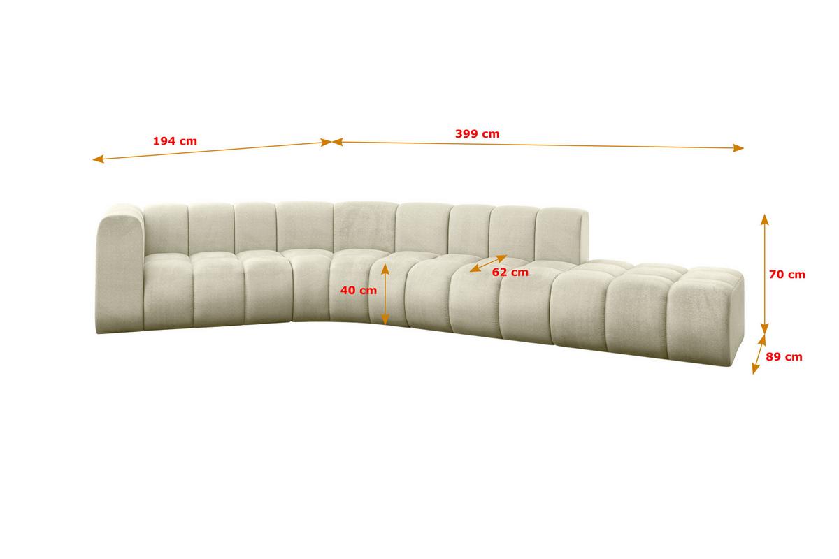 ECKSOFA modulares Sofa Tilmo-L1 - 399x194x70 cm Beige - Beige, Holzwerkstoff/Textil (399/194cm) - ALTDECOR
