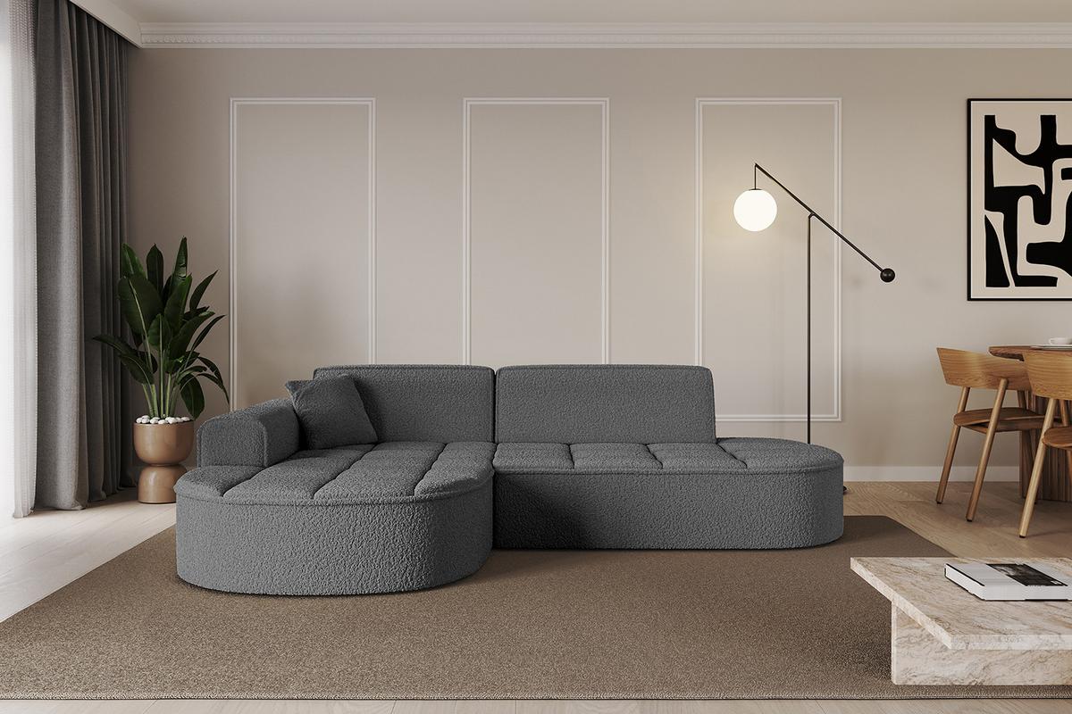 ECKSOFA Ottomane Links TARO-L1 - 243x171x79,5 cm Grau - Grau, Holzwerkstoff/Textil (243/171cm) - ALTDECOR