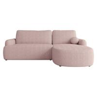 ECKSOFA Loridu Cord, Seite: Rechts - Schwarz/Rosa, Holz/Kunststoff (250/174cm) - MIRJAN24