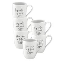 BECHER 'KEEP CALM AND DRINK COFFEE' Statement weiß 290 ml 6er Set - Weiß, Keramik (0.29L) - Villeroy & Boch
