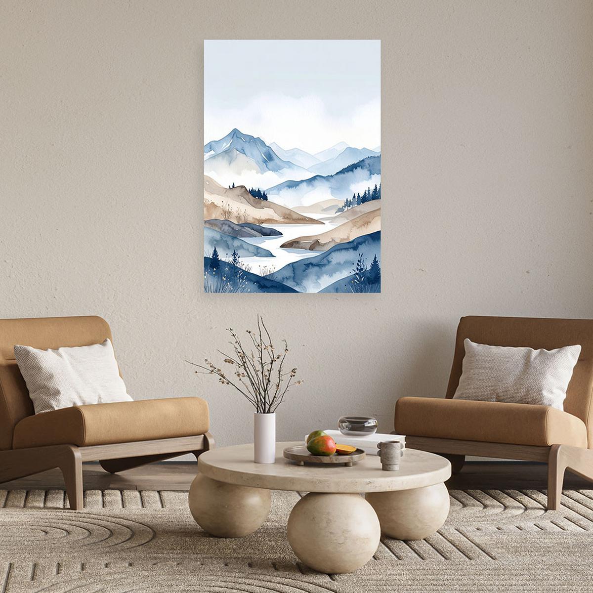 LEINWANDBILD Landschaften 30x45cm - Blau, Textil (30/45cm) - Feeby