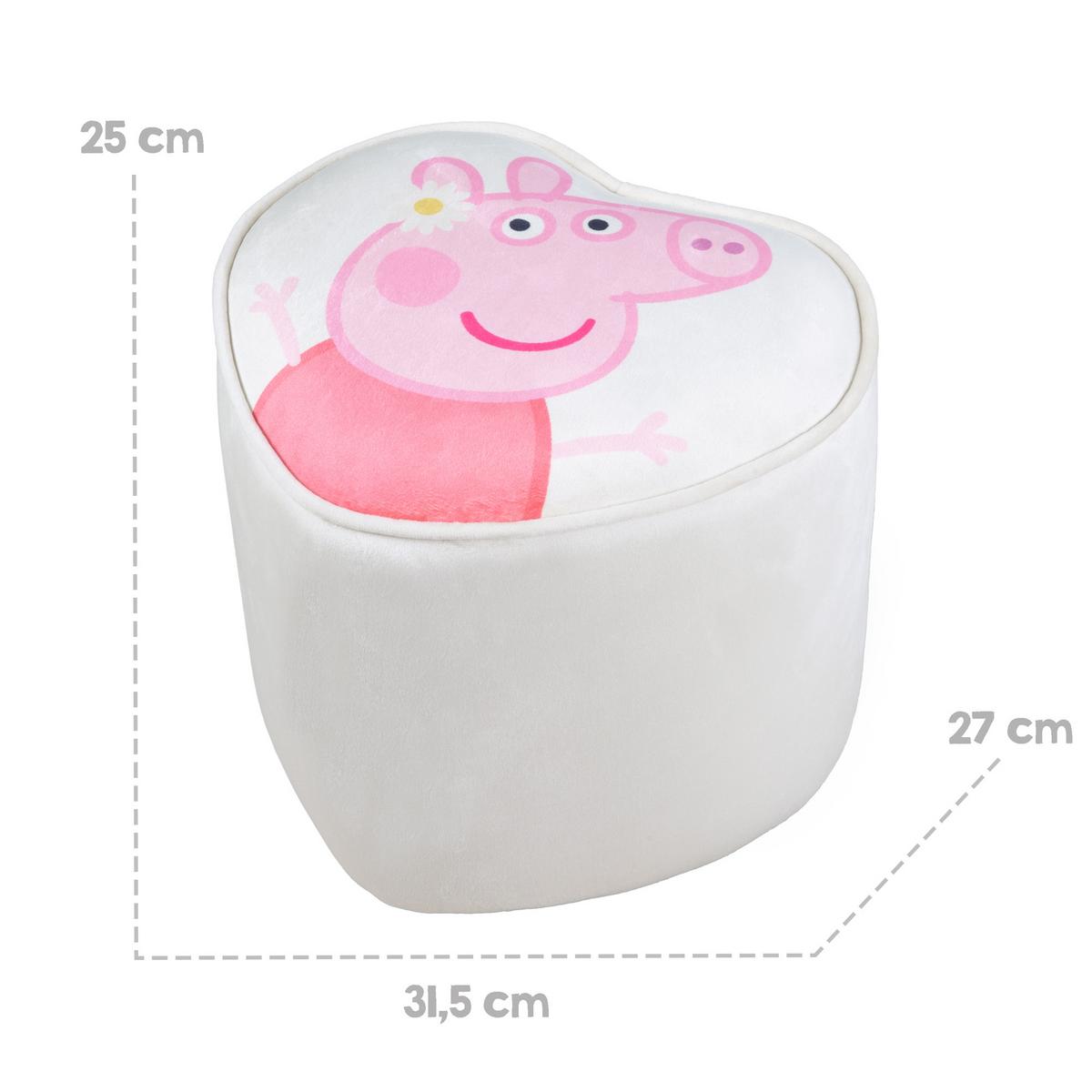 KINDERHOCKER in Herzform Peppa Pig - Beige, Holzwerkstoff/Textil (31.5/25/27cm) - Roba