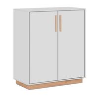 KOMMODE grau, Hickory Walnuss 82 cm, Sideboard 2-türig - Walnussfarben/Grau, Holzwerkstoff/Metall (82/94/40cm) - Furn.Design