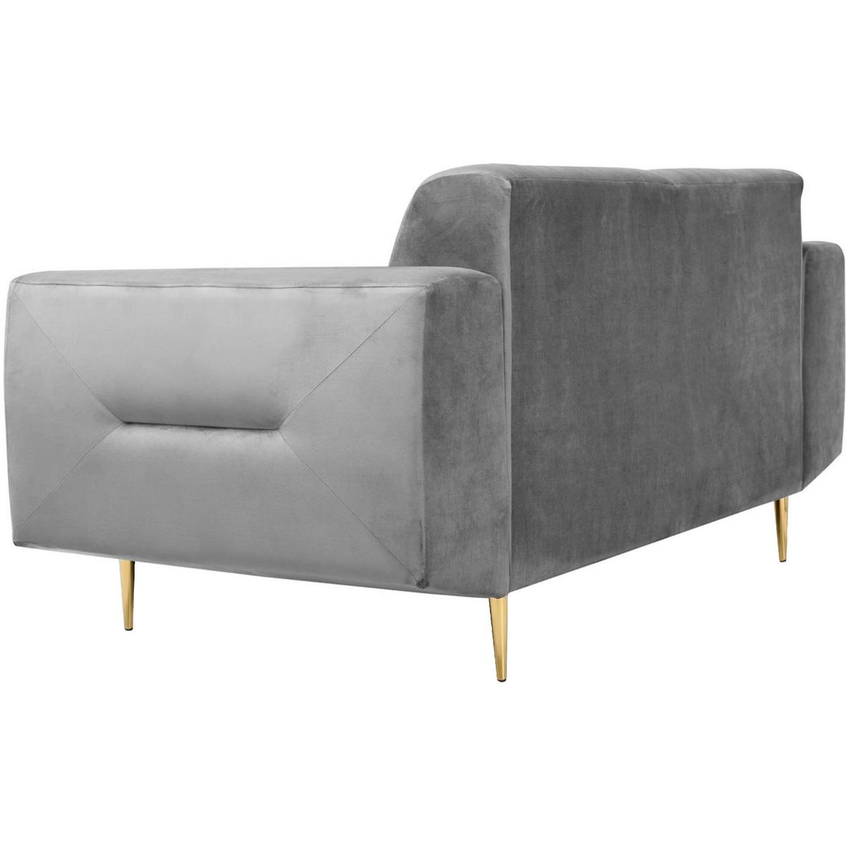2-SITZER SOFA Venezia hellgrau mit goldenen Beinen - Goldfarben/Hellgrau, Textil/Metall (172/85/94cm) - Beautysofa