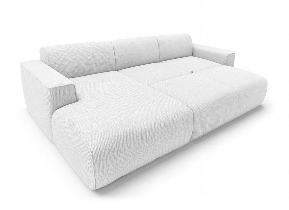 ECKSOFA L Form Ruyam Perlweiß 310/165/78 cm – Schlaffunktion Links - Schwarz/Weiß, Kunststoff/Textil (170/310cm) - AX Living