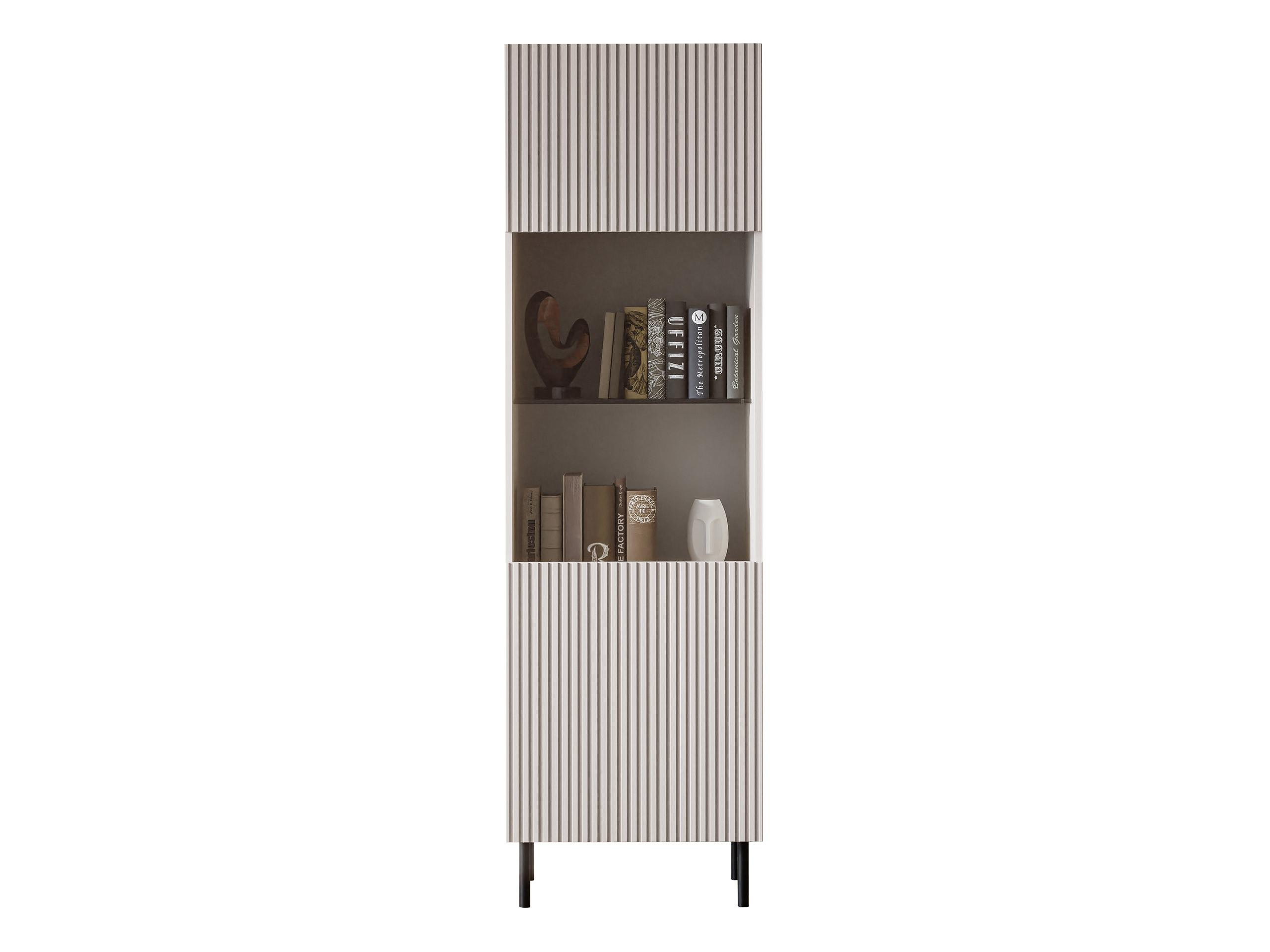 HOCHVITRINE Aruba 56 - Schwarz/Naturfarben, Holzwerkstoff (56/185/42cm) - MIRJAN24