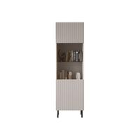HOCHVITRINE Aruba 56 - Schwarz/Naturfarben, Holzwerkstoff (56/185/42cm) - MIRJAN24