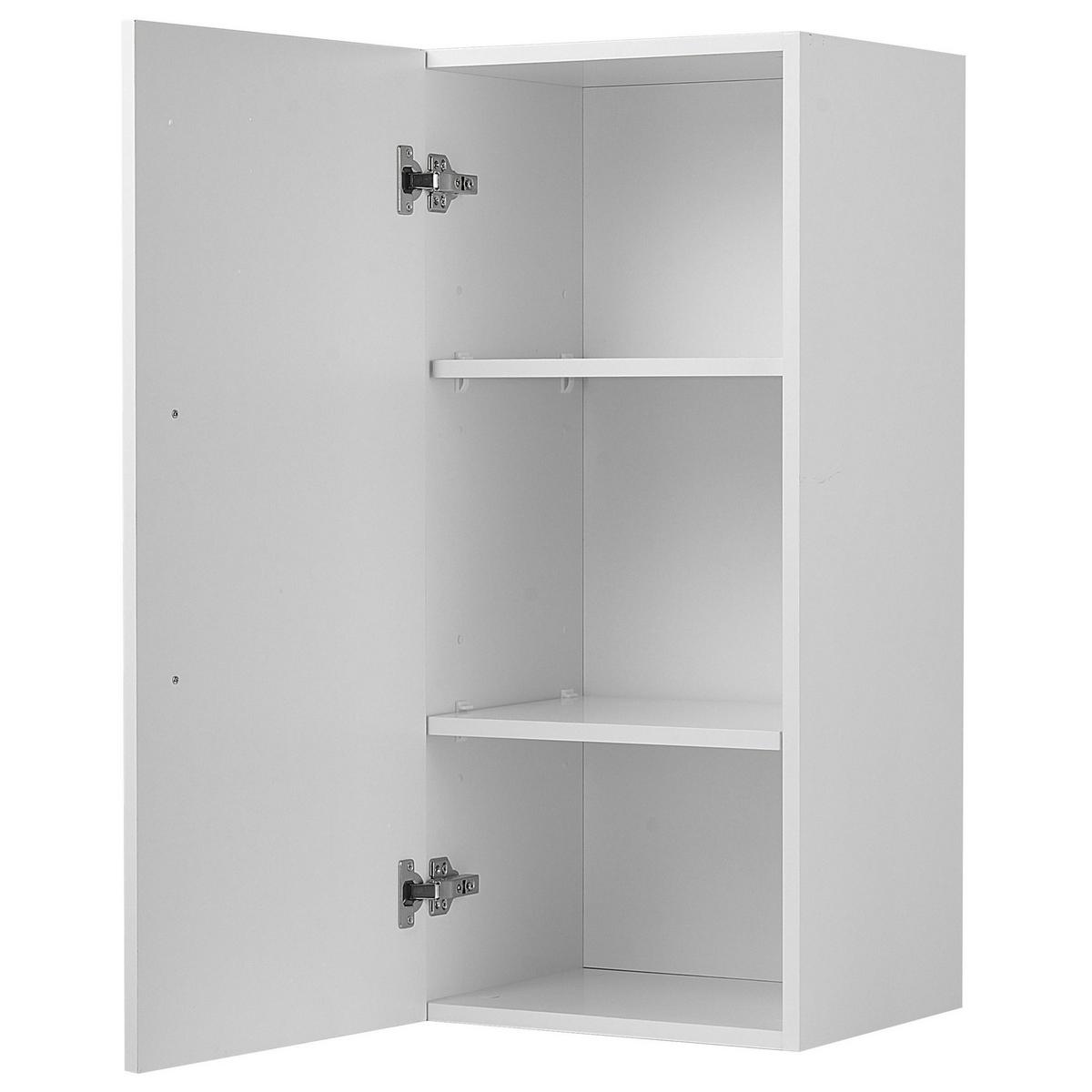 BAD HÄNGESCHRANK weiß Bilbao - Silberfarben/Weiß, Holzwerkstoff (40/88/35cm) - Beliani