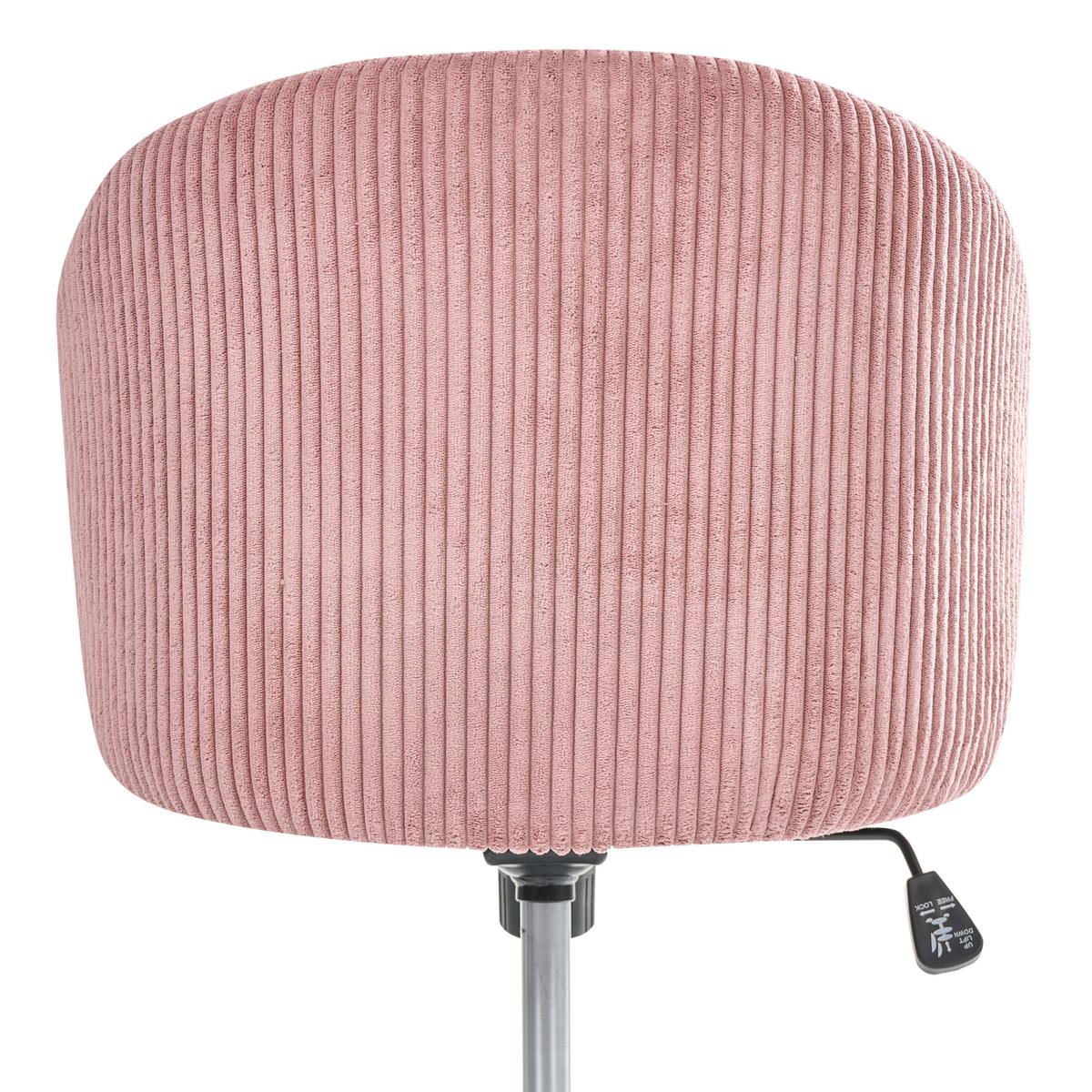 BÜROSTUHL Cord RosaMiles - Pink, Textil (55/76/55cm) - Beliani