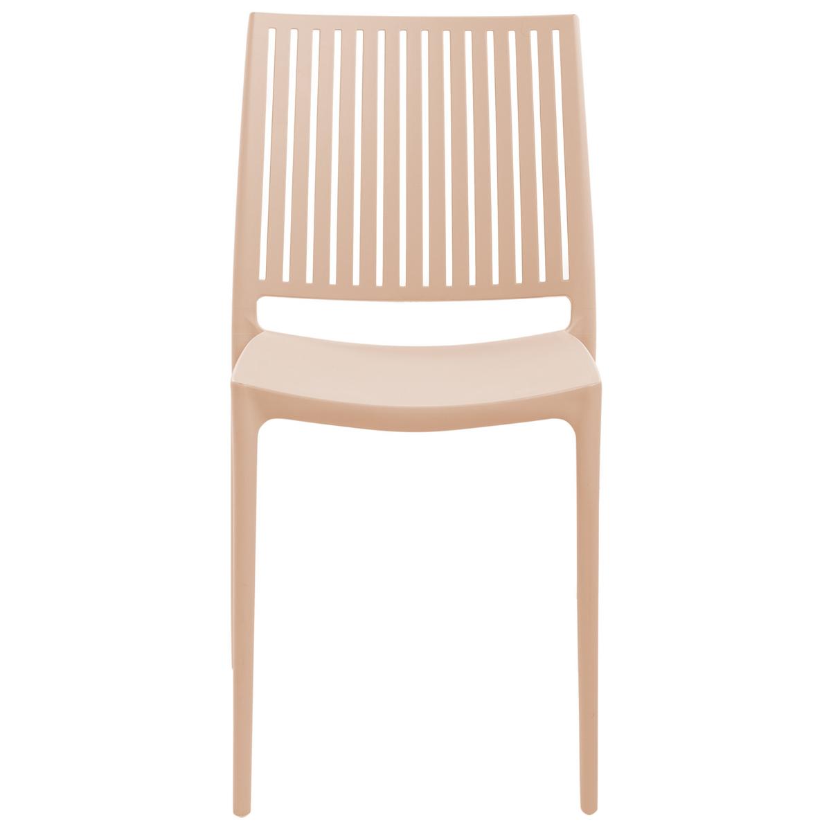 GARTENSTUHL 4er-Set Sandbeige Illumani - Sandfarben, Kunststoff (42/80/48cm) - Beliani