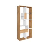 REGAL Bibliothek, Eiche und weiß, 67/31/162cm - Eichefarben/Weiß, Holzwerkstoff (67/162/31cm) - Skraut Home