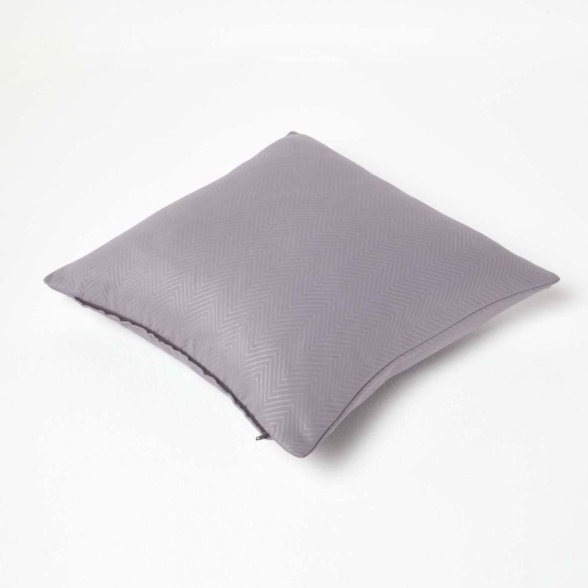 KISSENHÜLLE Fischgrät-Muster 45/45 cm - Grau, Textil (45/45cm) - Homescapes