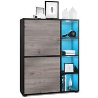HIGHBOARD Cuba Türen in Eiche Nordic - Silbereichenfarben, Holzwerkstoff (79/105.5/35.5cm) - Vladon