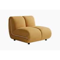 SESSEL LAYLA Gelb Velvet - Gelb/Schwarz, Buchenholz/Textil (92/74/99cm) - KAWOLA