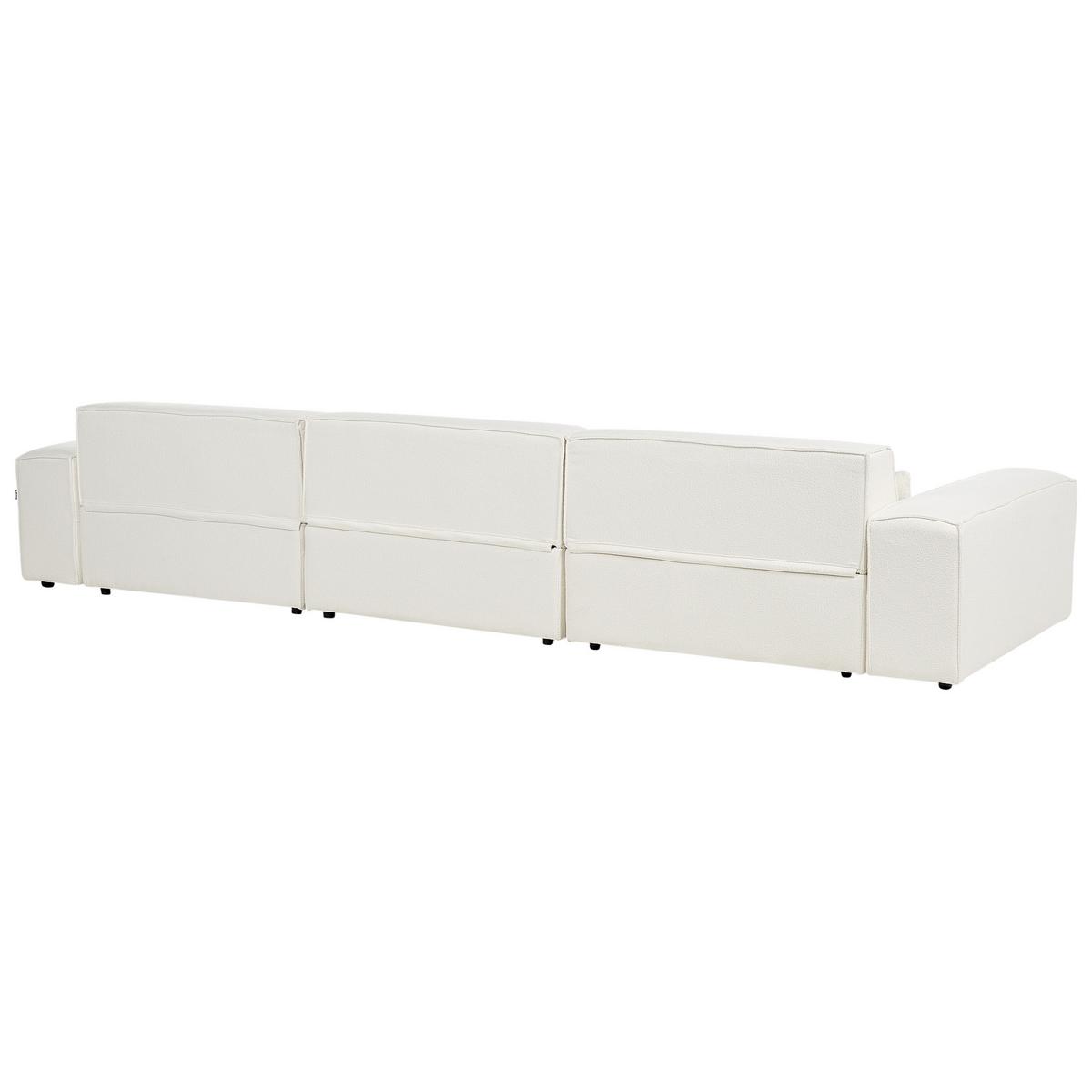 3-SITZER-SOFA Bouclé cremeweiß Hellnar - Weiß, Textil (364/70/126cm) - Beliani