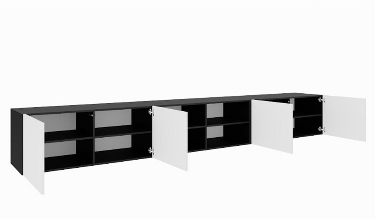LOWBOARD MIVO 300/41/40 cm, Hängender TV-Schrank Anthrazit / Weiß - Anthrazit/Weiß, Holzwerkstoff (300/41/40cm) - MASSENO