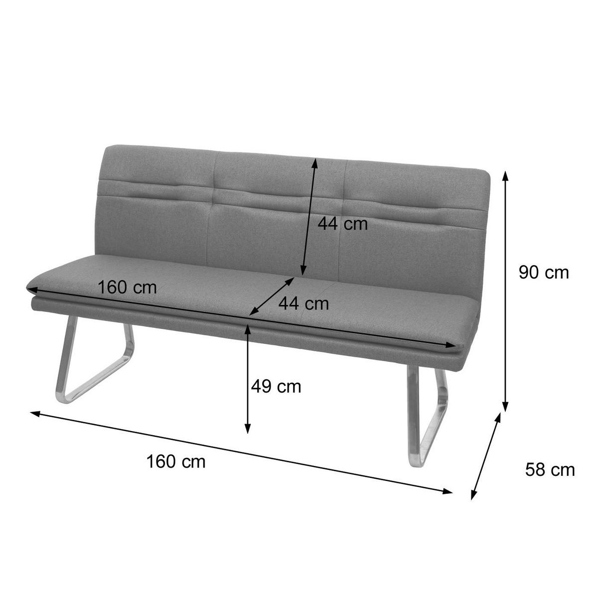 ESSZIMMER-SET Anthrazit 5er-Set - Blaugrau, Textil (160/92/58cm) - MCW