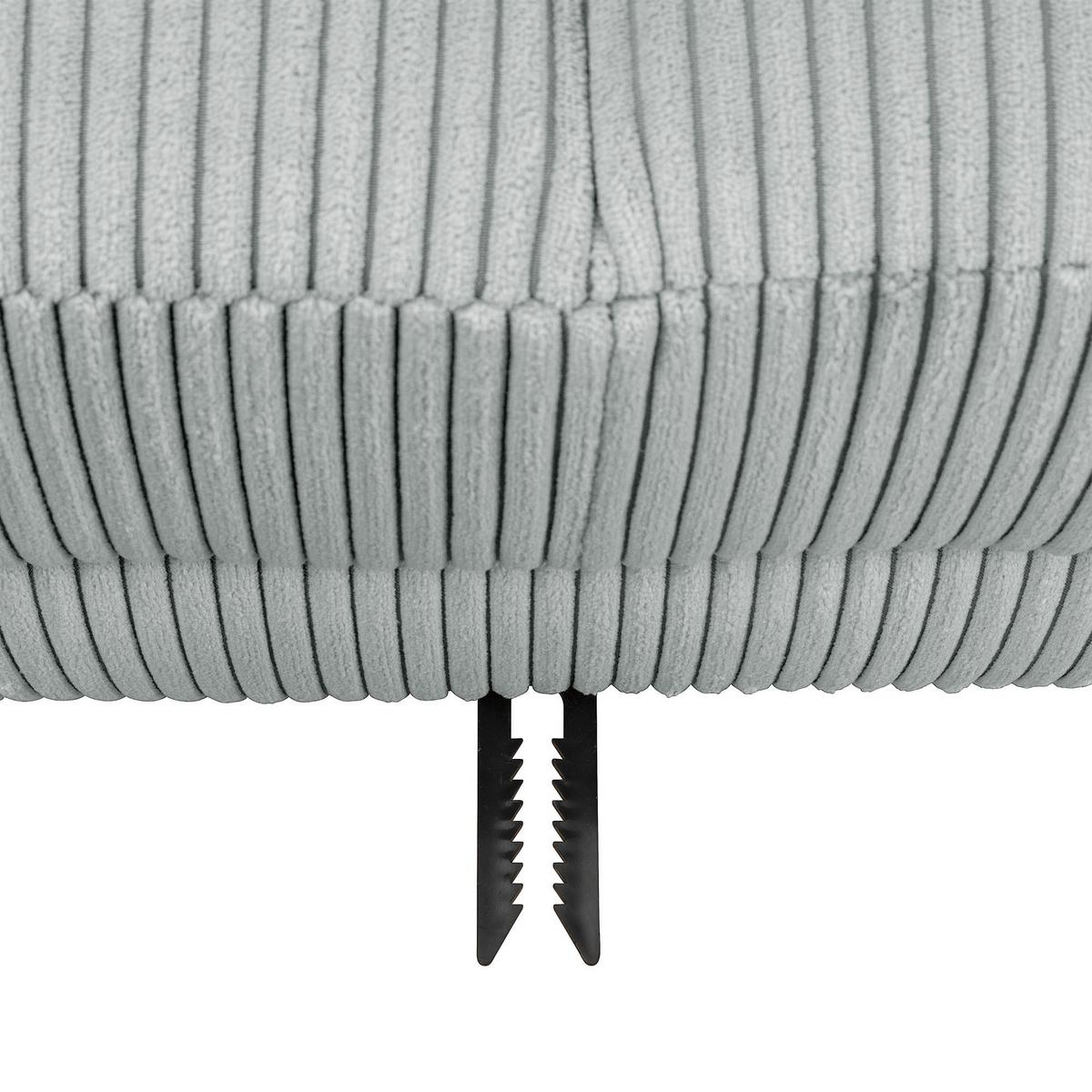 FUNKTIONSSOFA mit Hocker Kattie Cordstoff silber - Silberfarben, Kunststoff (144/230cm) - 58aufmkessel