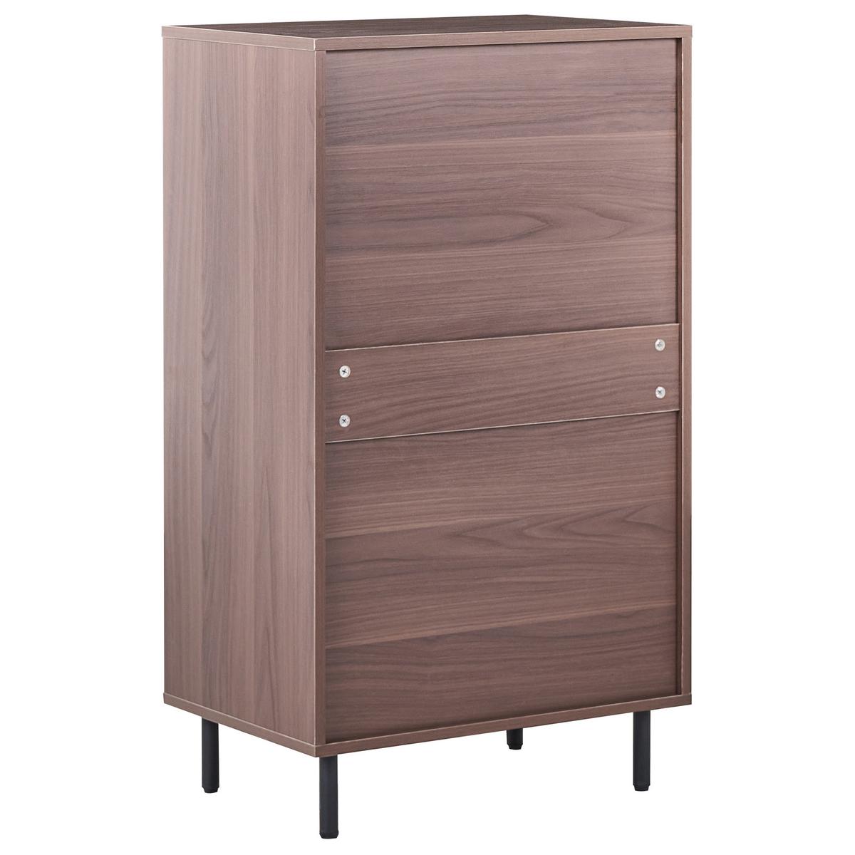 KOMMODE mit 4 Schubladen Dunkelbraun Nikea - Dunkelbraun, Holzwerkstoff (60/104/40cm) - Beliani