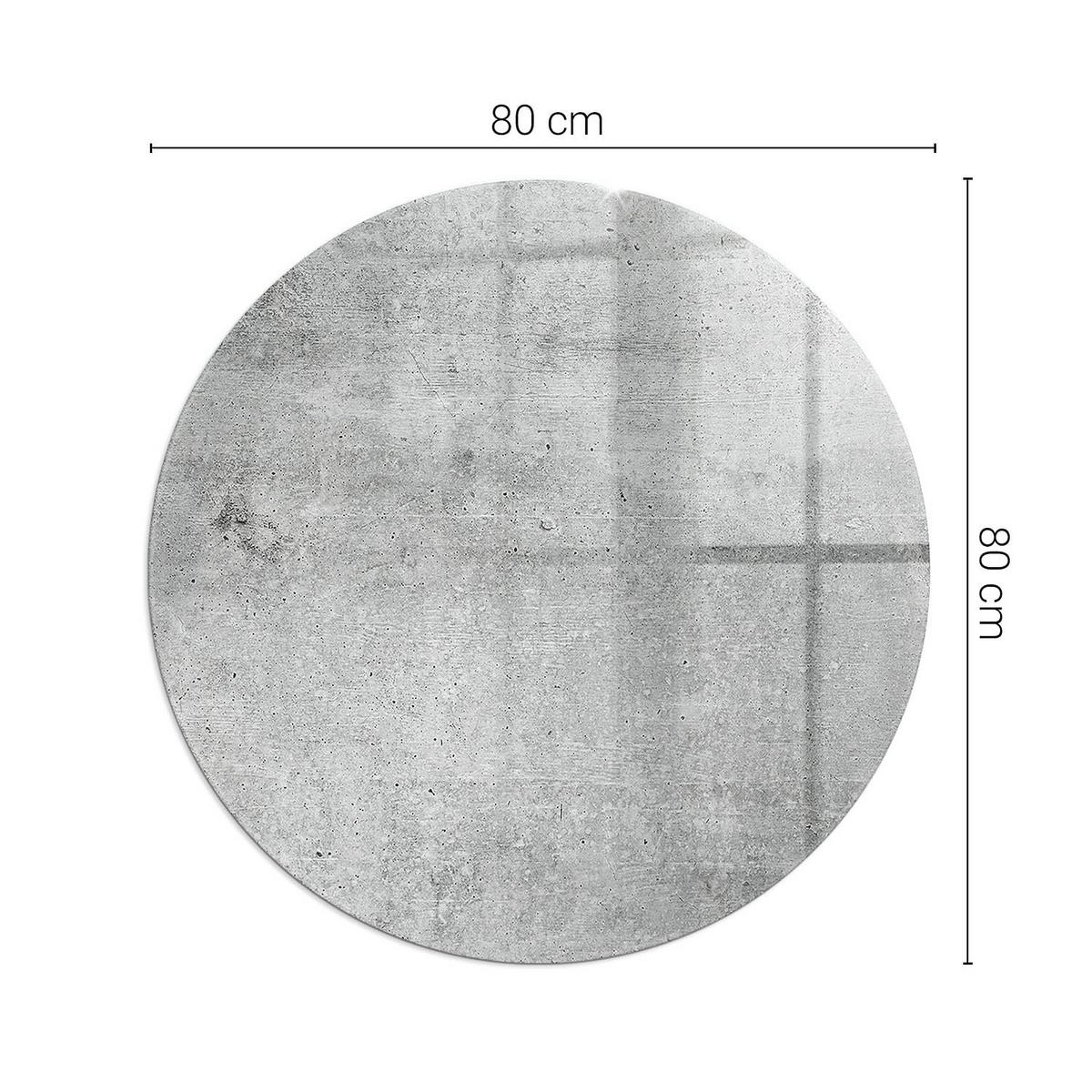 GLASPLATTE für Kamin Ø 80 cm - Grau, Glas (80/80/0.4cm) - TULUP