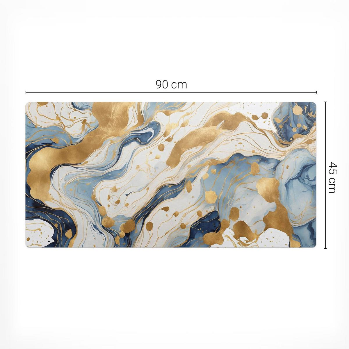 SCHREIBTISCHUNTERLAGE 90x45 cm Blau - Goldfarben/Hellblau, Kunststoff (90/45/1.6cm) - Wallfluent