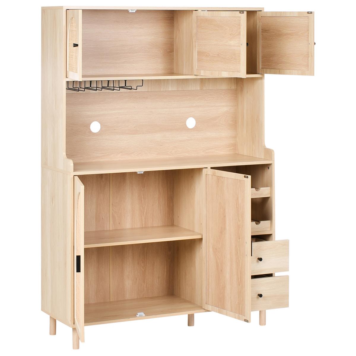 BUFFETSCHRANK 120 cm Hellbraun Campbellton - Hellbraun, Holzwerkstoff (120/173/40cm) - Beliani