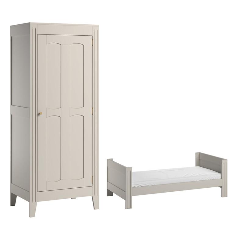 BABYZIMMER 2-teilig Milenne Beige - Beige, Holz (145/86/74.5cm) - Petits-meubles