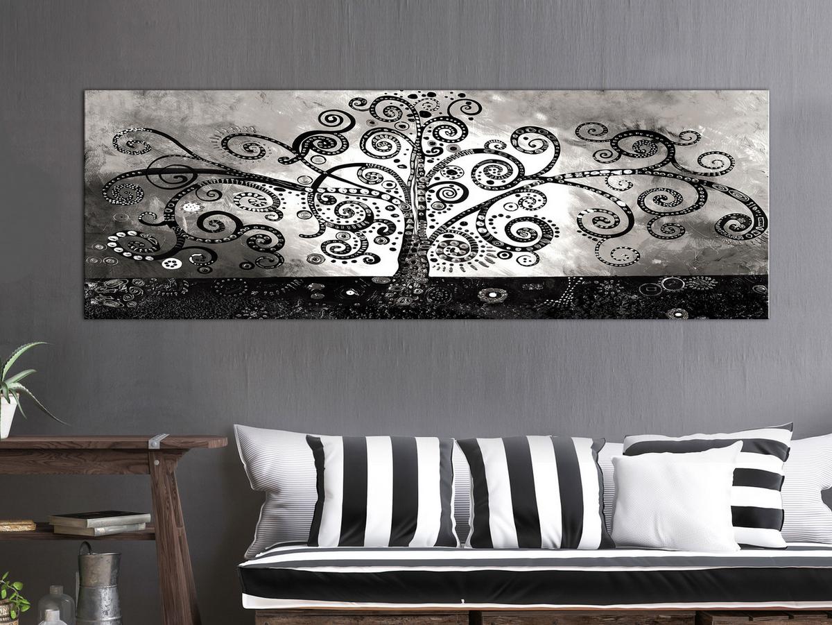 KUNSTDRUCK Schwarz-Weiß 120/40 cm - Schwarz, Textil (120/40cm) - KUNSTLOFT