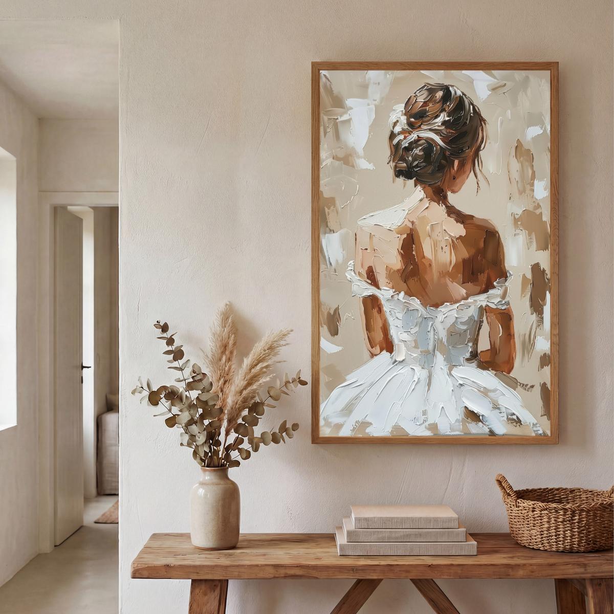 WANDLEUCHTE MIT AKKU Frau - Farbe - Abstrakt - Beige - Modern 70x100 cm - Hellbraun, Holzwerkstoff (70/100/8cm) - OnlyWow