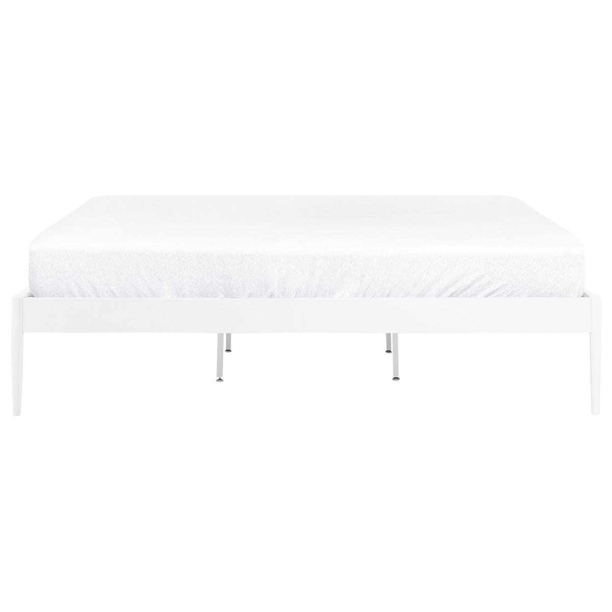 BETT mit Lattenrost 180x200 cm Weiß Vaurs - Weiß, Metall (180/200cm) - Beliani