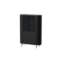 VITRINE THIRA 155/112,3 cm in Schwarz - Schwarz, Holzwerkstoff (112.3/155/40cm) - MASSENO