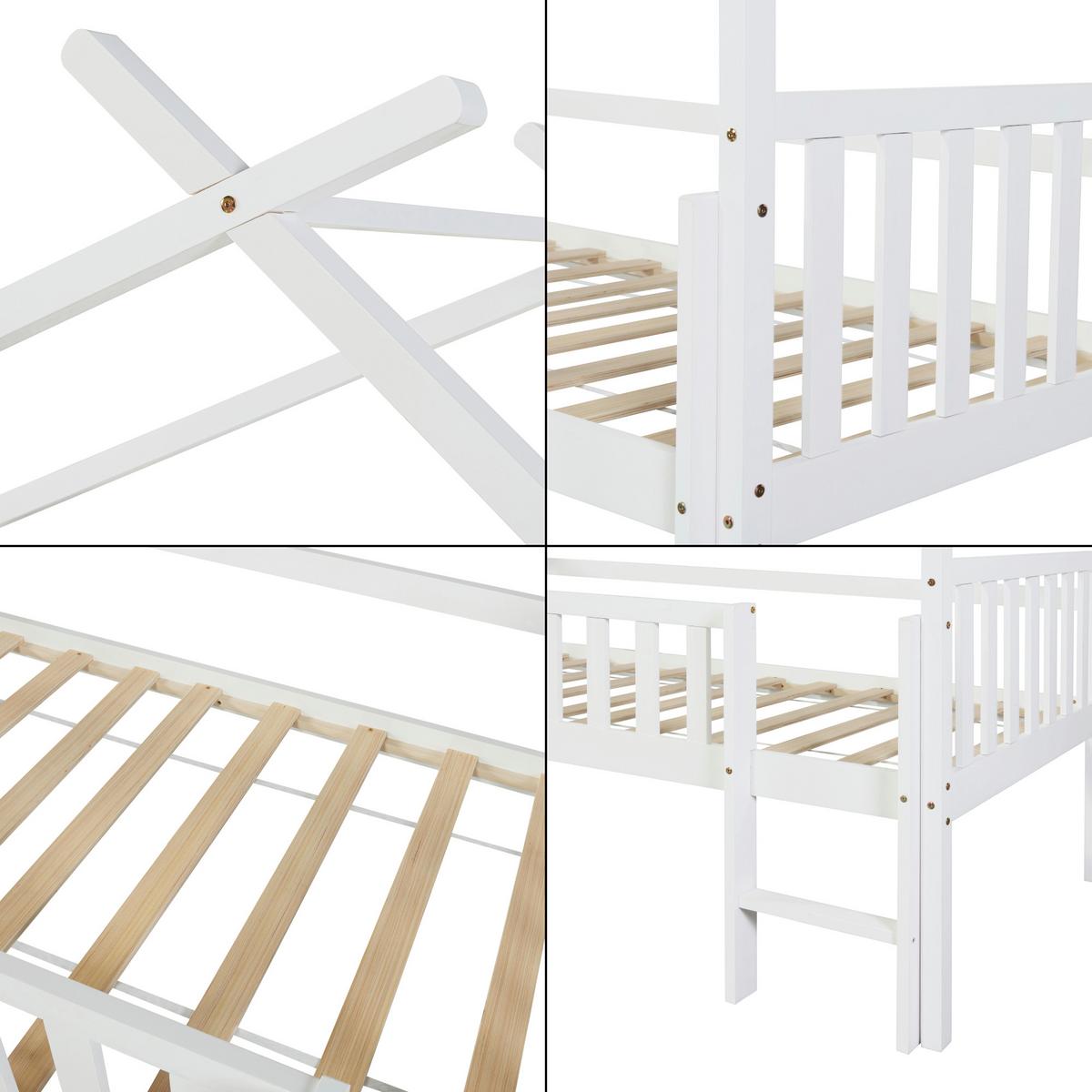 KINDERBETT Sotkamo - Weiß, Holz (90/200cm) - [en.casa]