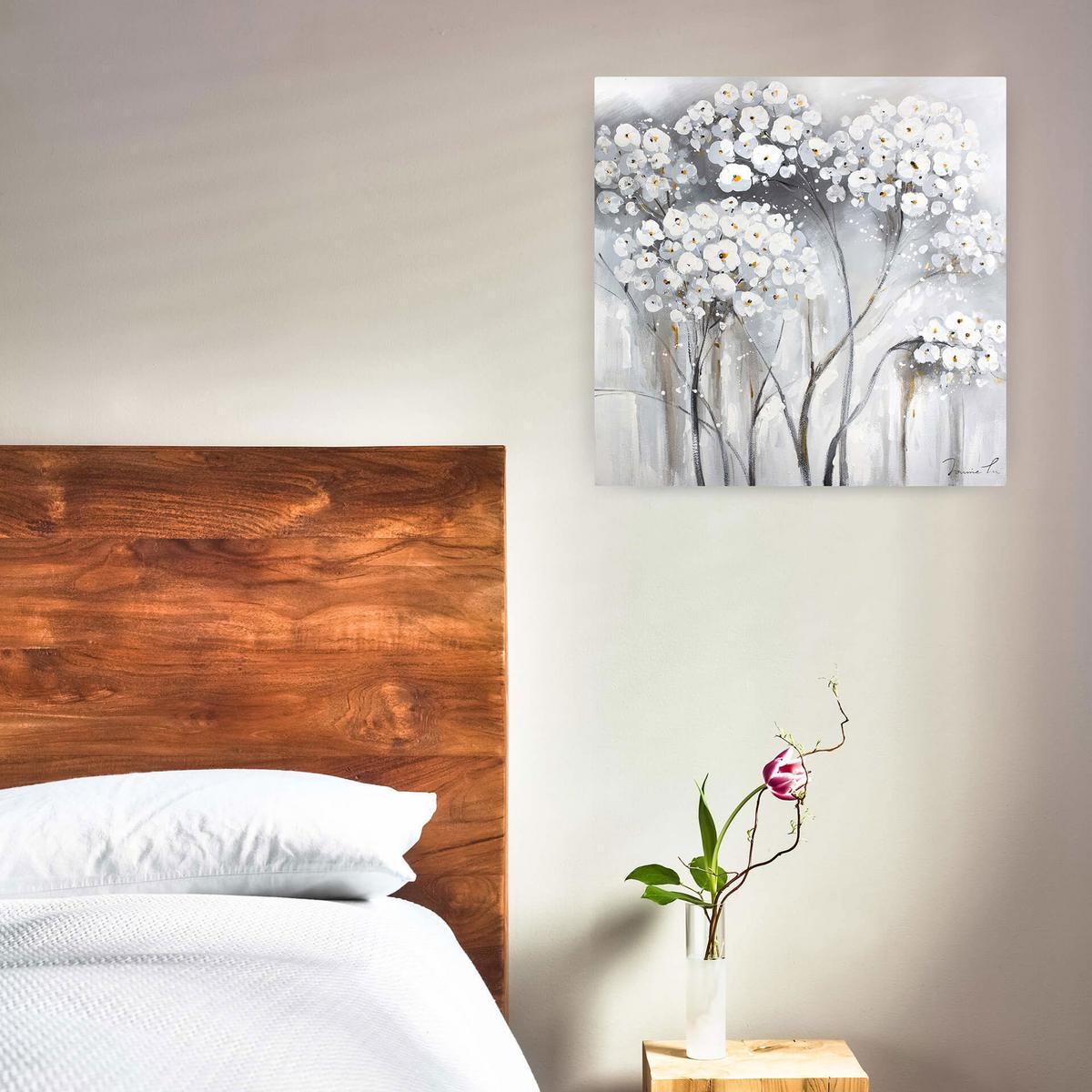 ÖLGEMÄLDE 80/80 cm - Schwarz/Grau, Holz/Textil (80/80cm) - KUNSTLOFT