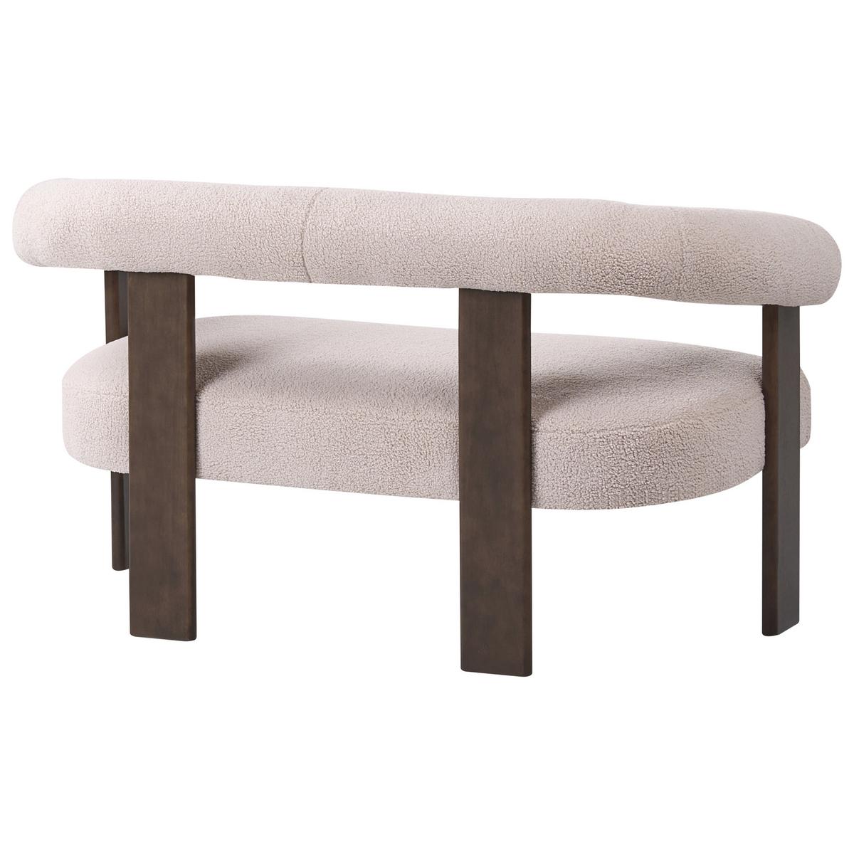 2-SITZER-SOFA Bouclé Dunkelbraun/Beige Ilbro - Beige, Textil (138/76/68cm) - Beliani
